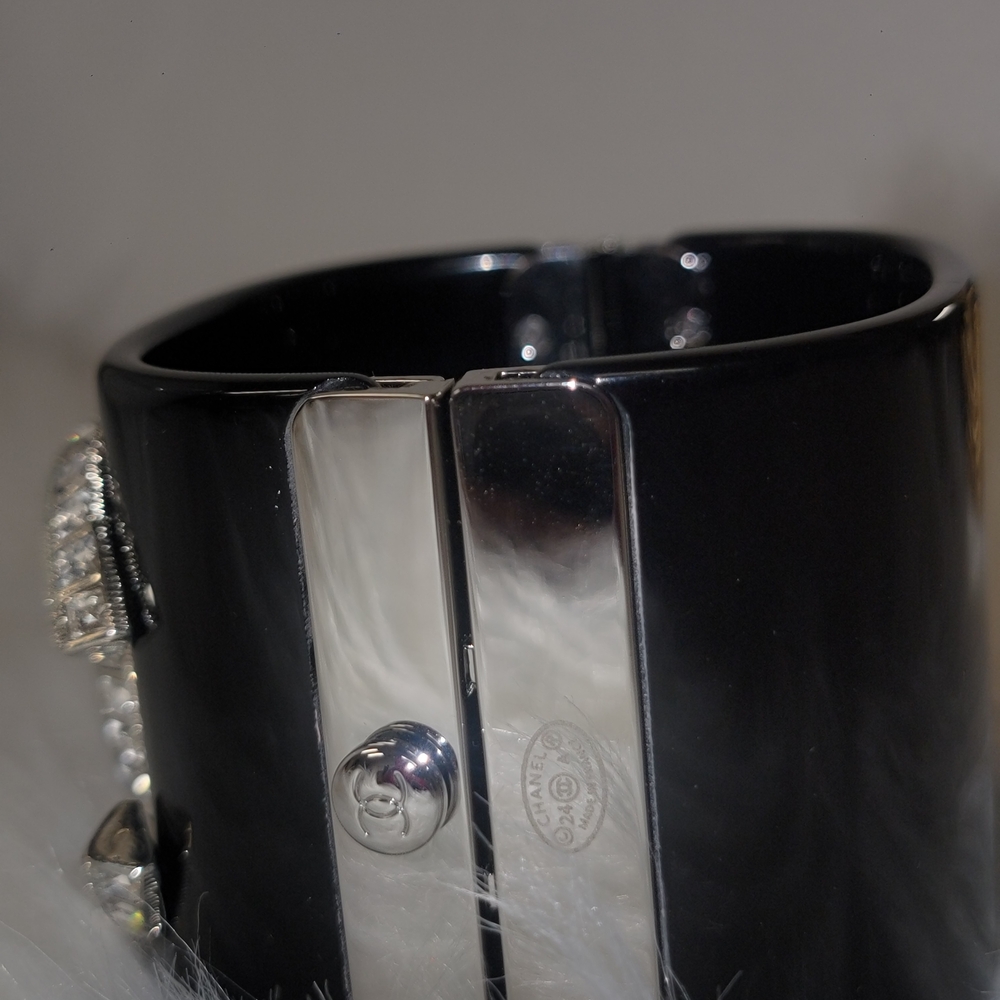 Chanel Black and Silver Cuff Bracelet - Picture 5 of 5